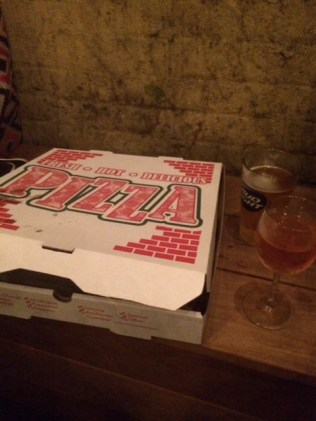 Our brick oven pizza paired with drinks from the bar.