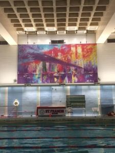 We practiced at St. Francis College and we swam mornings and afternoons.