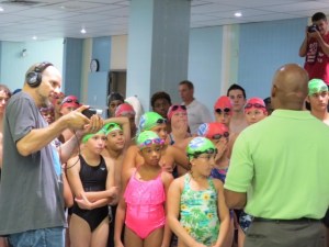 The Brooklyn Borough President, Mr. Eric Adams, came to the swim camp to congratulate us for being active.