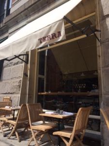 Terra chooses very earthy brown awning. Appeals to me.