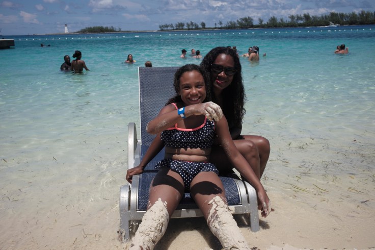 Angelique always thinks it's a good idea to get covered in sand.